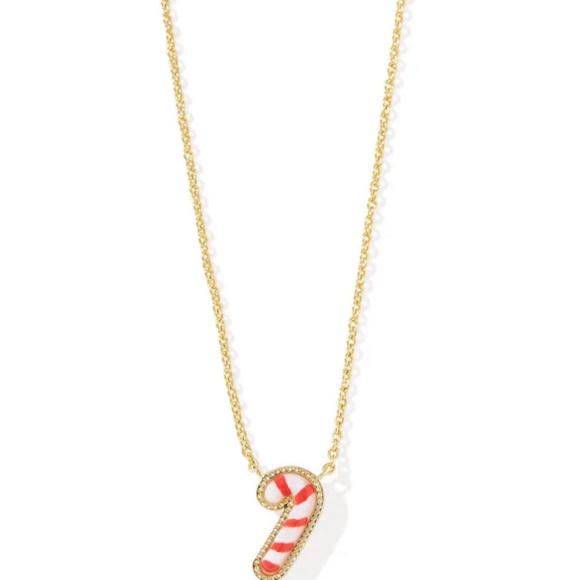 Kendra Scott Silver Necklace candy cane with Red and White Charms - Picture 4 of 7